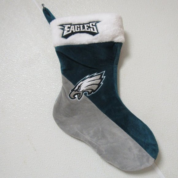 Embroidered NFL Philadelphia Eagles on 18" Green/Gray Basic Christmas Stocking - Picture 1 of 2
